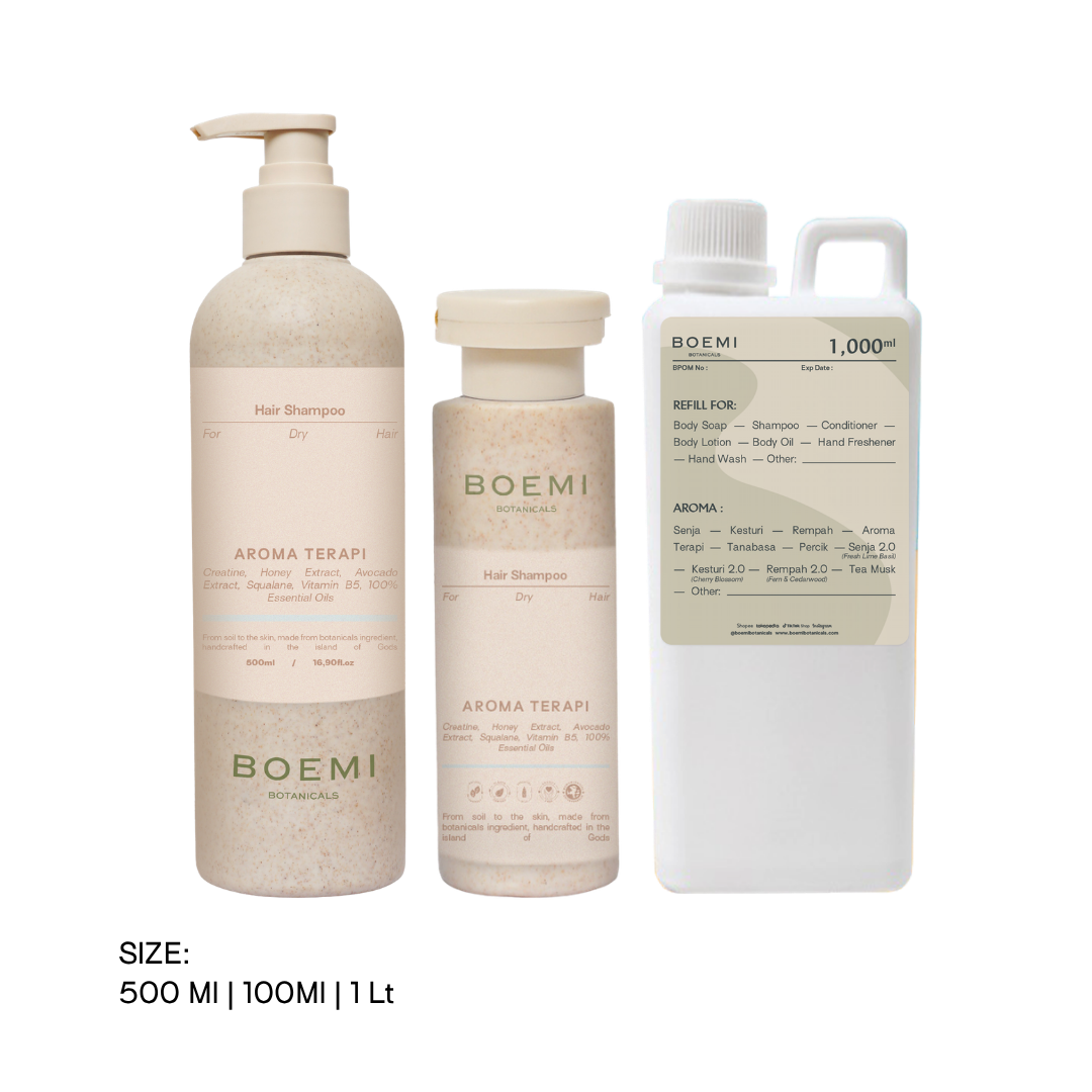 Moisturizing Natural Shampoo Aroma Terapi (Dry Hair) Boemi Botanicals