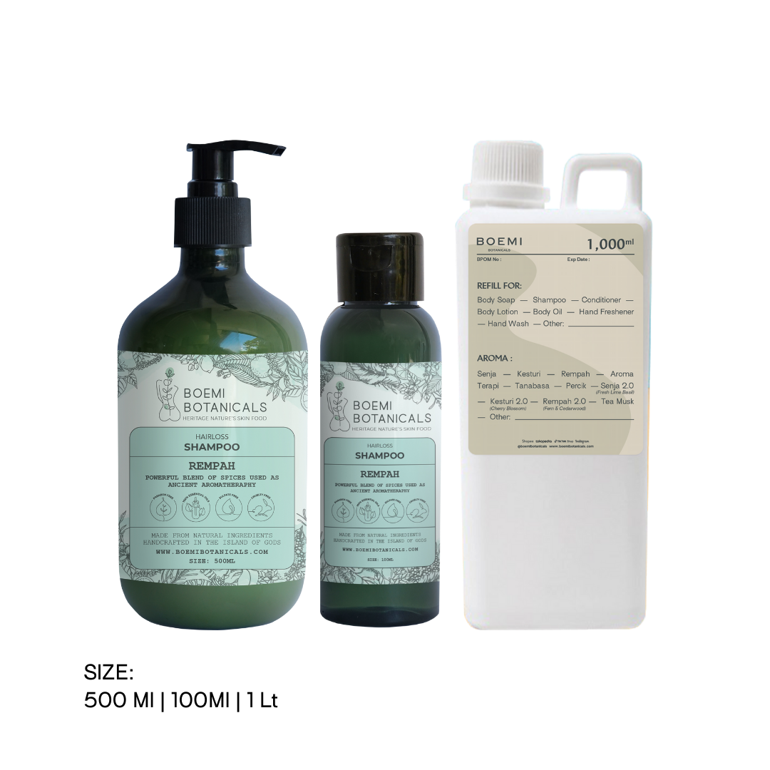 Repair and Strengthening Natural Shampoo Rempah (Hairloss) Boemi Botanicals
