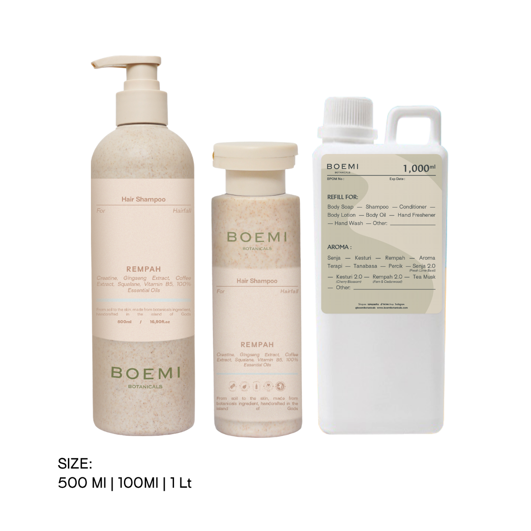 Repair and Strengthening Natural Shampoo Rempah (Hairloss) Boemi Botanicals